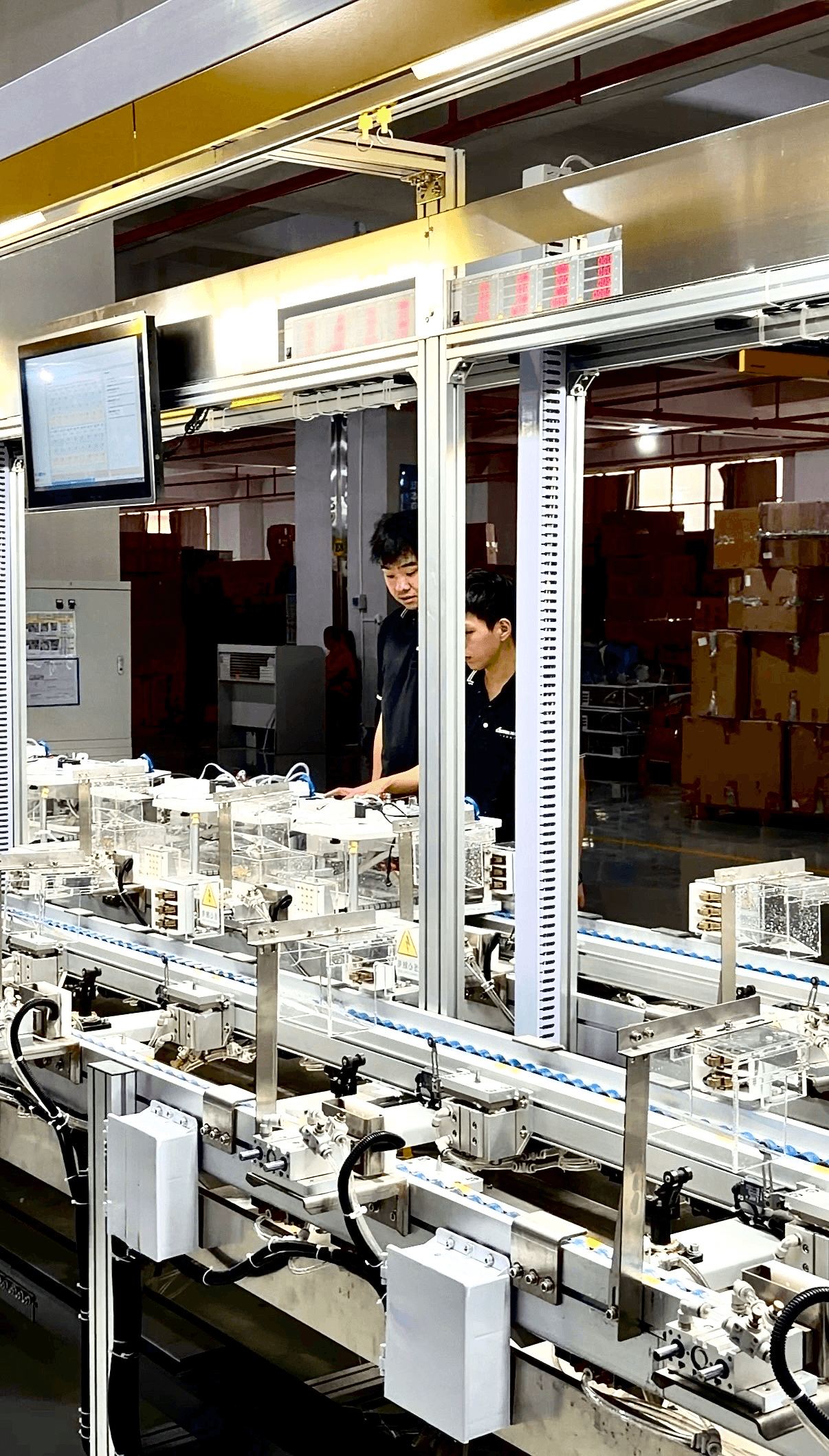 Automated smart-toilet assembly line at a partner manufacturer